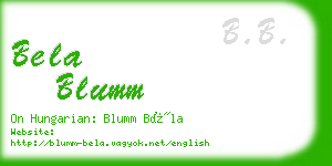 bela blumm business card